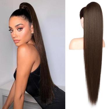 Imagem de Extensão de rabo de cavalo Flufymooz, cabelo sintético de 91 cm de com