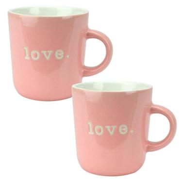 Imagem de Kit 2 Canecas De Porcelana Love Rosa 170Ml Lyor