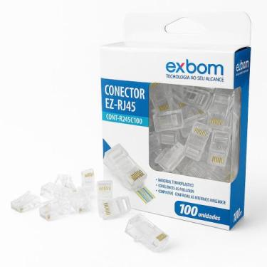 Imagem de Conector Rj45 Cat5e Macho Rede Lan Cx 100 Unidades - Exbom