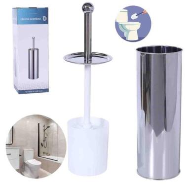 Imagem de Escova Sanitária Inox Prata Higiene Suporte Aço Inox - Tesla Store