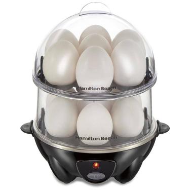 Imagem de Cozedor de Ovos 3 em 1 com 2 Andares até 14 Ovos, HAMILTON BEACH 25508, Cinza escuro