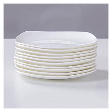 Imagem de Prato de serviço conjunto de pratos de jantar de cerâmica 20 cm 25 cm conjunto de pratos para salada, macarrão, pratos de sobremesa e aperitivo, forno de microondas, lavável na lava-louças (conjunto