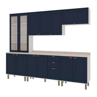 Imagem de Cozinha Iluminata Com 5 Módulos Branco Azul