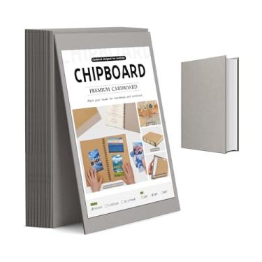 Imagem de JNENERY 20 peças, placa de livro de 12,7 x 18 cm para encadernação de livros, folhas de papelão com capa de 50 pontos para artesanato, placa kraft resistente e grossa, placa de chip resistente para