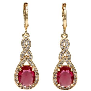 Imagem de Banhado a ouro 18K, conjunto de 4 pares de brincos pendentes para mulheres, brincos de flor/coração/animal/pérola, brincos hipoalergênicos de zircônia cúbica, leves, festas, brincos de ouro, joias