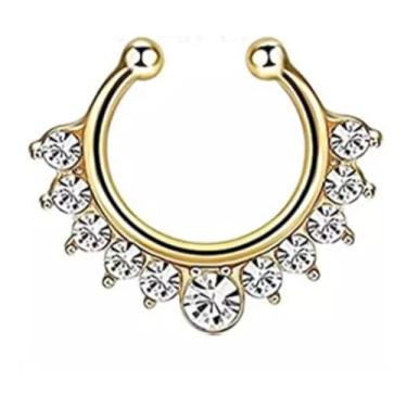 Imagem de Piercing Septo Indiano Lindo Strass Nariz Ouro Dourado