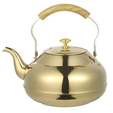 Imagem de Chaleiras, chaleira Whistlitea de aço inoxidável, panela de whistlitea com alça ergonômica para gás, indução, fogão/9/3 litros