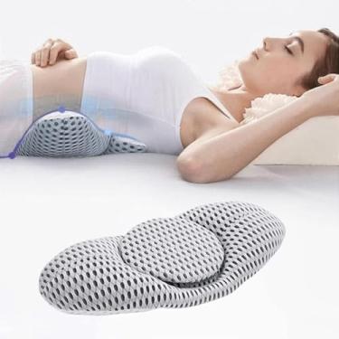Imagem de Travesseiro Apoio Lombar Ortopédico Borboleta – Almofada Ergonômica para Costas, Alívio da Dor, Suporte Ajustável com Apoio Removível – Ideal para Escritório, Carro e Dormir (Azul)