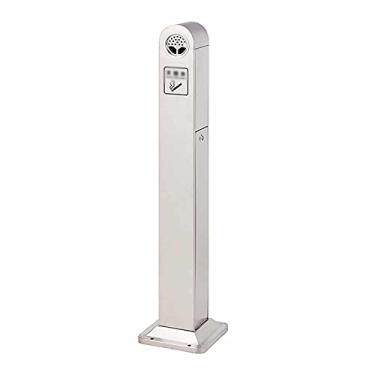 Imagem de Cinzeiro de Piso Exterior, Vertical Pilar de Cigarro de Aço Inoxidável Exterior Cinzeiro de Pátio para Cigarros (Cor: Prata, Tamanho: 26 x 26 x 115 cm)