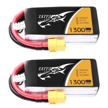 Imagem de Pacote de bateria LiPo TATTU 1300mAh 11,1 V 45C com plugue XT60 (2 uni