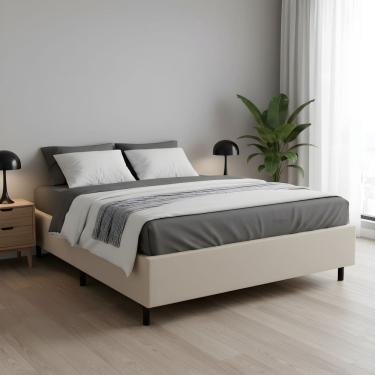 Imagem de Base Cama Box Casal Padrão 138x188x37 Cor Bege