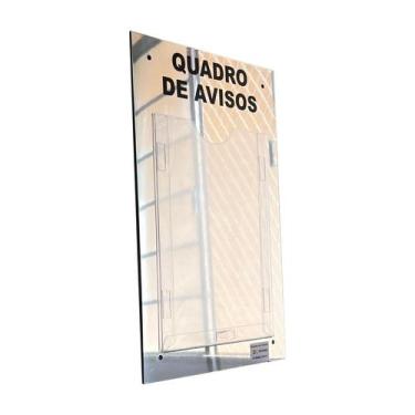 Imagem de Quadro Aviso e Gestão Á Vista Premium 1 Display A4 ACM Prata Espelhado