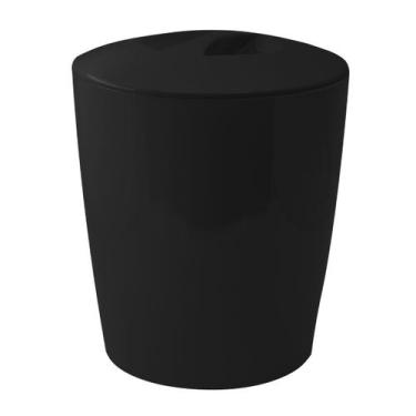 Imagem de Lixeira 5 Litros Vitra Preta Cesto De Lixo Multiuso Para Banheiro Lava