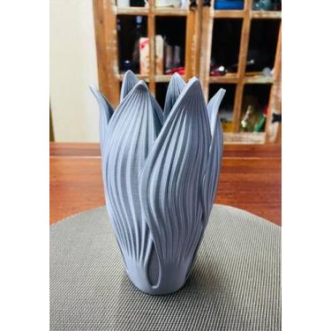 Imagem de Vaso Jarro Decorativo Folhas Plástico 20cm Decoração Sala Quarto Rack 