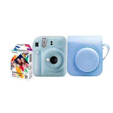 Imagem de Kit Câmera Instantânea Fujifilm Instax Mini 12 Azul Candy + Filme Com 10 Poses