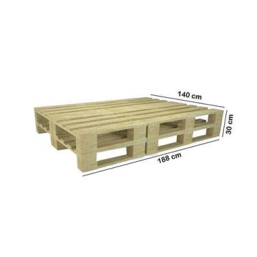 Imagem de Cama de Casal de Pallet Personalizada 2 Níveis 188x140x30 cm - PALLET 