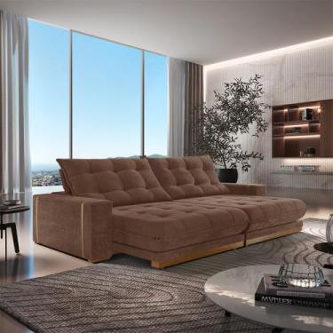 Imagem de Sofá Retrátil Guaxupé 2,90M 05 Lugares Mola Ensacada TXR, Cobre