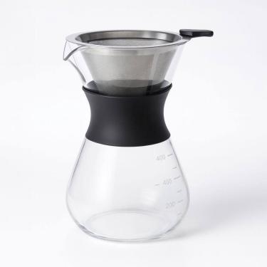 Imagem de Cafeteira Vidro Borossilicato 400ml Filtro Aço Inox Silicone