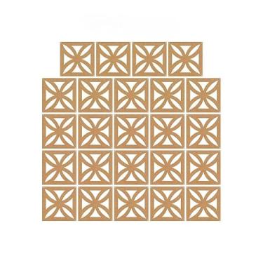 Imagem de Kit Placas Divisórias De Ambientes 29x29 Mdf Sala Quarto Cozinha Decoração Casa Moderna (Kit 24 Placas Cobogó)