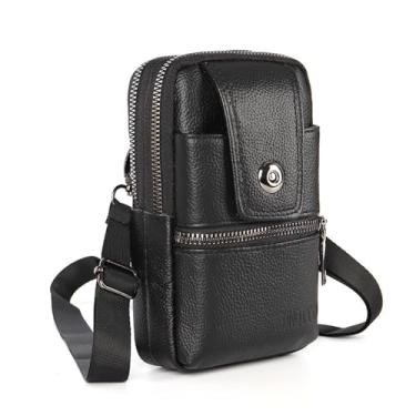 Imagem de Bolsa masculina multifuncional para celular bolsa de ombro masculina bolsa mensageiro de ciclismo vários estilos disponíveis, Preto, Bolsa de cintura multifuncional