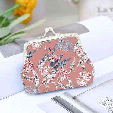 Imagem de Bolsa feminina pequena para moedas com fivela floral fofa, porta-moedas, vintage, beijo, cadeado, carteira de flores a granel 1, 3, tamanho �nico