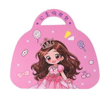 Imagem de Kit Infantil de Maquiagem Princesa, Maleta Rosa com 6 Sombras, 2 Pincéis, Pedrinhas Decorativas e Livro de Treino, 21x24x3cm, para Crianças Acima de 4 Anos