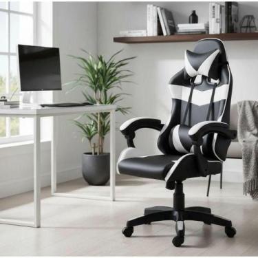 Imagem de Cadeira Escritório Gamer Profissional Reclinável Ergonômica Preto E Br