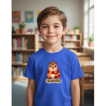 Imagem de Camiseta Infantil Slim Algodão estampa Capivara Capypotter - LOJA RPER