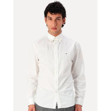 Imagem de Camisa Tommy Hilfiger Masculina Regular Core Flex Poplin Branca, S/P