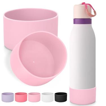 Imagem de Mity rain 2 peças de bota de silicone para garrafa de água Owala FreeSip Twit, antiderrapante, redução de ruído, evita arranhões (680 g rosa claro)
