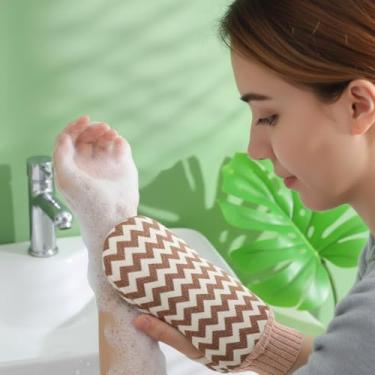 Imagem de Luvas esfoliantes corporais luva de esfoliação corporal para chuveiro, superfície de pele facilmente lisa (laranja)