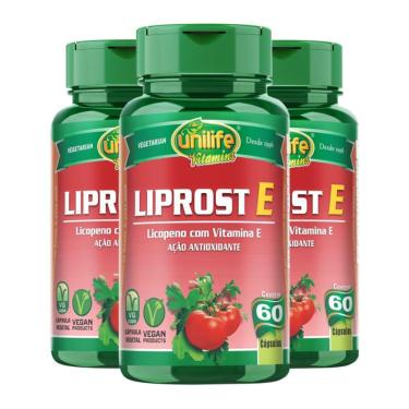 Imagem de Kit 3 Liprost'E Licopeno Com Vitamina E Unilife 60 Cápsulas