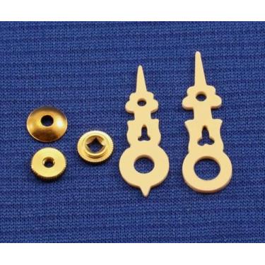 Imagem de JSORM Kit de peças de reposição de ponteiros de relógio cuco de plástico serve para movimentos Regula para 80 mm ou creme de mostrador de 3 1/8 polegadas com porcas