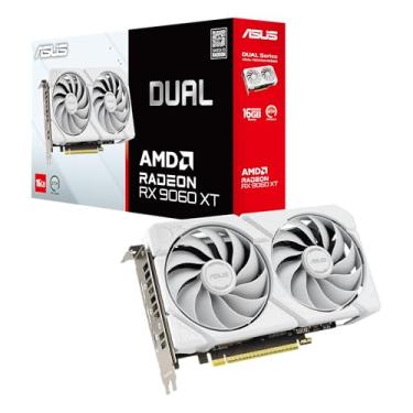 Imagem de ASUS Dual Radeon RX 9060 XT 16GB GDDR6 White Edition (PCIe 5.0, 16gB GDDR6, HDMI 2.1b, DisplayPort 2.1a, design de 2.5 compartimentos, design de ventilador de tecnologia axial, tecnologia 0dB e mais)