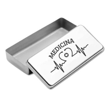 Imagem de Estojo Inox Autoclavavel Personalizado a Laser Medicina - LOVE SAUDE, 