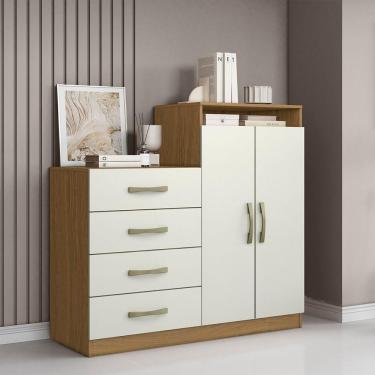 Imagem de Cômoda Quarto 2 Portas Sapateira 120cm Elára A09 - D'rossi Atacama E White