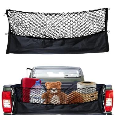 Imagem de Rede de carga para caminhonete SUV, organizador de porta-malas de carro, rede de carga elástica de camada dupla (110 x 39,9 cm)