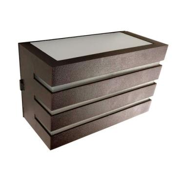 Imagem de Arandela Frisada parede muro externo/interno quintal Marrom - Queluz