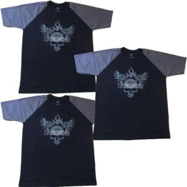 Imagem de Kit 3X Camiseta 100% Algodão Iron Darkness - Tamanho G Preta/Cinza - IntegralMédica-Masculino