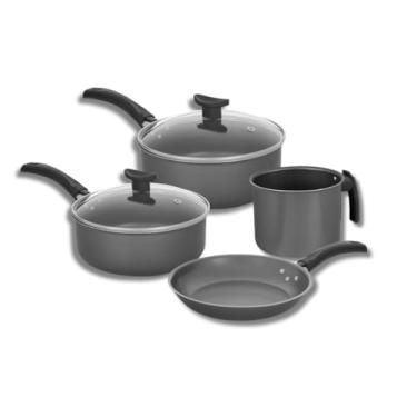 Imagem de Jogo De Panelas Caçarolas Antiaderente Grafite Escolha o Tamanho(Jogo 4 Peças)