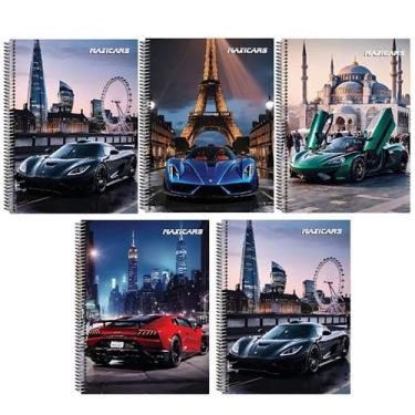 Imagem de Kit 10 Caderno Maxicars Capa Dura 96 Folhas Arame Reforçado - 38927IMP