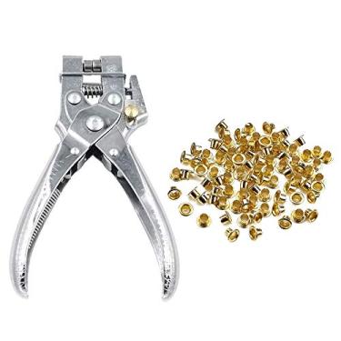 Imagem de Alicate de Ilhó 2 Em 1, Alicate de Ilhó, Perfurador de Aço, Kit de Configuração de Ilhó Com 100 Peças de Ilhós Para Cintos de Couro, Bolsas, Roupas de Lona, Sapatos