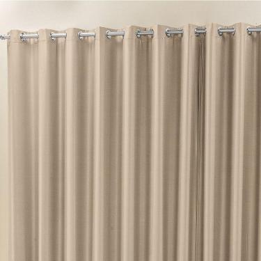 Imagem de Cortina Madri 4,00M X 2,50M Bege Liso Tecido Semi Blackout Para Sala Quarto