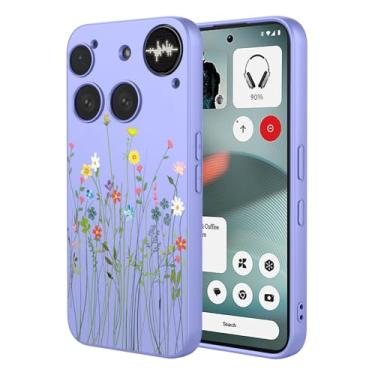 Imagem de HTXWXJC Capa de telefone para Nothing Phone 3 capa à prova de choque flexível bumper TPU capas macias capa padrão flor para telefone 3 flor roxa