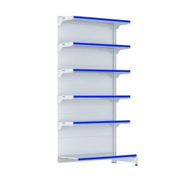 Imagem de Gondola Parede 202 FIT Farmacia Continu 6 Bd Branco Pe Azul