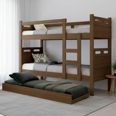 Imagem de Beliche Versátil Vira Duas Camas Com Cama Auxiliar Ideal Para Quem Bus