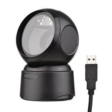 Imagem de Leitor de Código de Barras Com Fio de Mesa, Decodificação Rápida, Plug and Play, Indicador de Voz e Luz de Preenchimento Grande Janela de Digitalização 1D 2D QR, Porta Serial USB