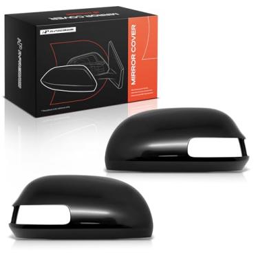 Imagem de A-Premium 2 peças de tampas de espelho retrovisor do lado do motorista e do passageiro - compatível com Toyota RAV4 2009 2010 2011 2012 - preto liso, com furo de seta