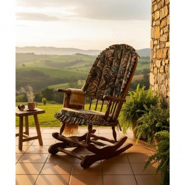 Imagem de Cadeira De Balanço Maranta 1,18/40 X 64 X 50 - Madeira Maciça - Móveis De Gramado - Castanho