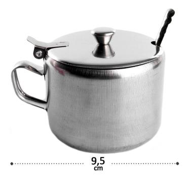 Imagem de AÇUCAREIRO DE INOX  COM COLHER 10,5 CM CLINK